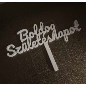   3D nyomtatott „Boldog születésnapot” beszúrós felirat - FEHÉR MATT