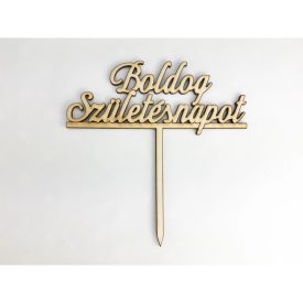   Natúr fa - Beszúrós "Boldog Születésnapot" felirat 12,3cm