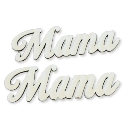Mama felirat - fehér 10cm 2db