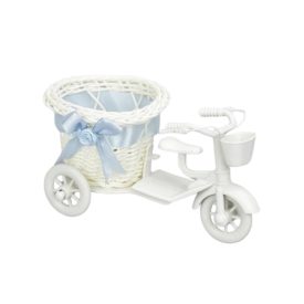 Műanyag tricikli kerek kosárral kicsi - kék