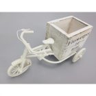 Műanyag tricikli fa kaspóval tégla fehér