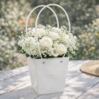 mintás virágtasak - fehér