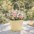 mintás virágtasak - krém