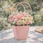 mintás virágtasak - rózsaszín